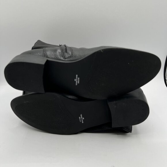 Matisse Womens 8  Sargent Black Leather Zip Riding Boots Button Brazil Made Goth - Picture 14 of 16